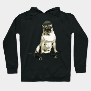 Poser Deck Pug, Skateboard Pug, Beanie Pug Hoodie